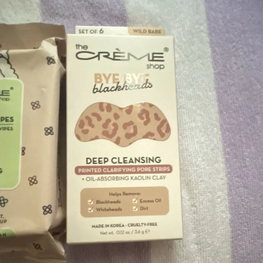 The Crème Shop Cucumber Makeup Remover Wipes 30ct + Bye Bye Blackheads Strips